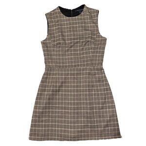 💖 French Connection Amati Grey Multi Check Plaid A-Dress | NWT | Sleeveless